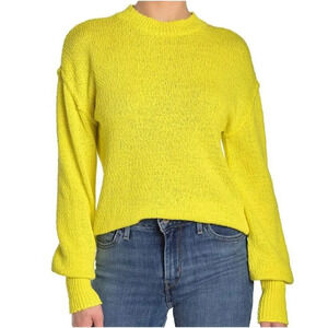 NEW Abound Women's Size XS Yellow Drop Shoulder Crew Neck Sweater